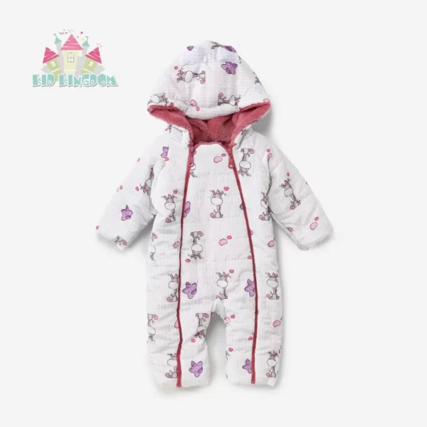 Pink giraffe waterproof romper
