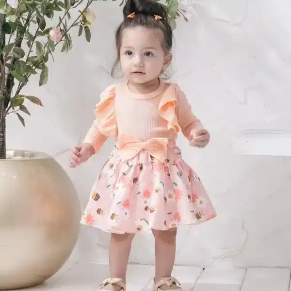 Bee autumn long-sleeved baby skirt set