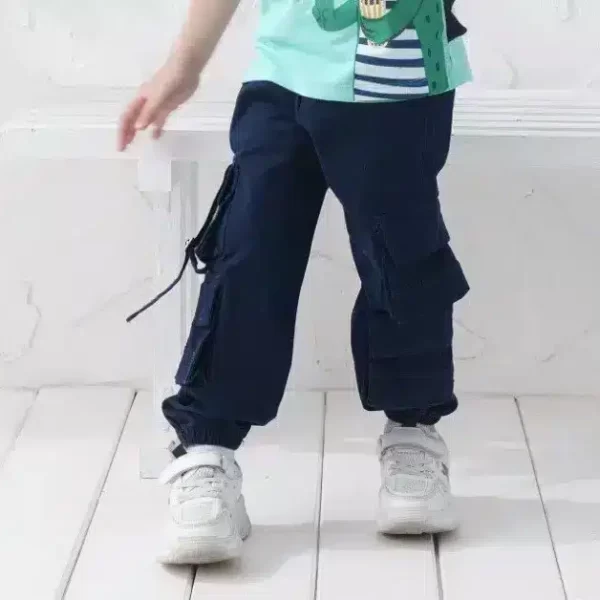 بنطلون كارجو جبردين كحلي