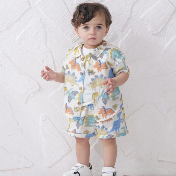 Baby dinosaur shorts set